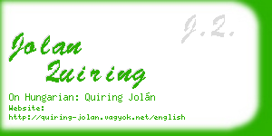 jolan quiring business card